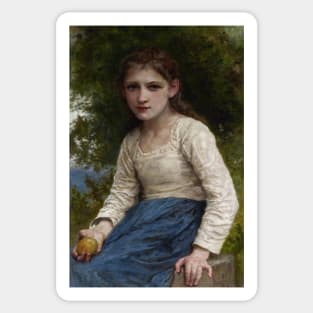 Girl with an Apple by William-Adolphe Bouguereau Sticker